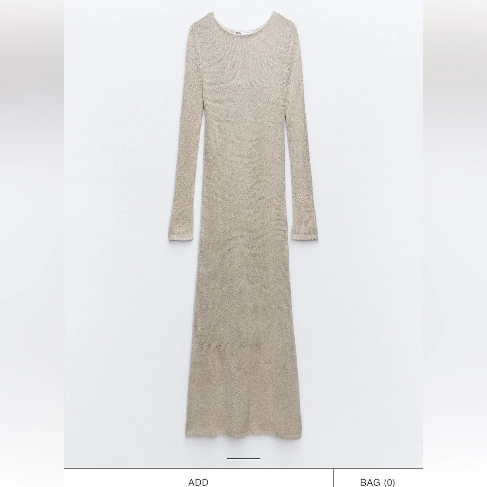 ZARA METALLIC THREAD KNIT MAXI DRESS - Picture 5 of 10